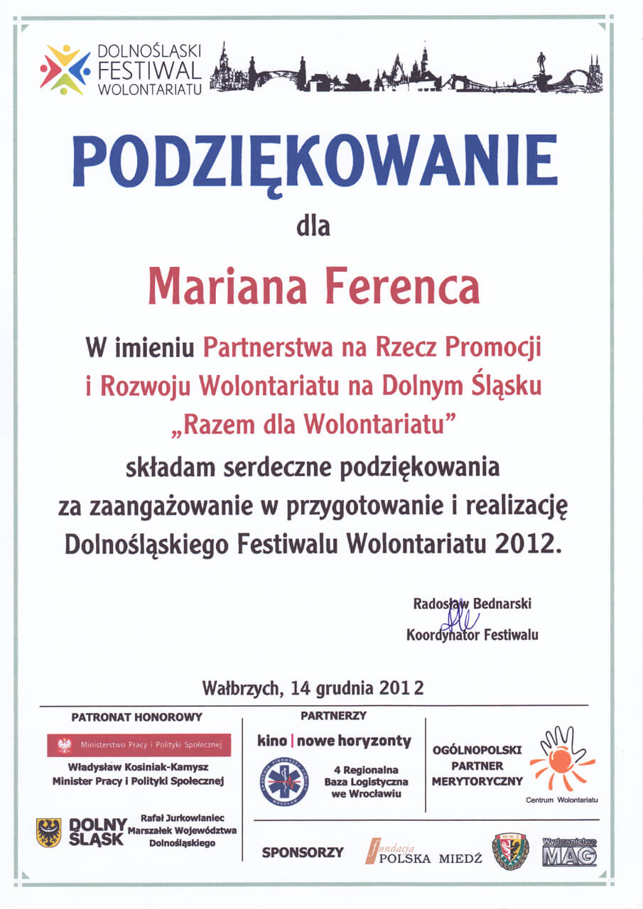 Razem dla wolontariatu - Marian Ferenc - 14.12.2012